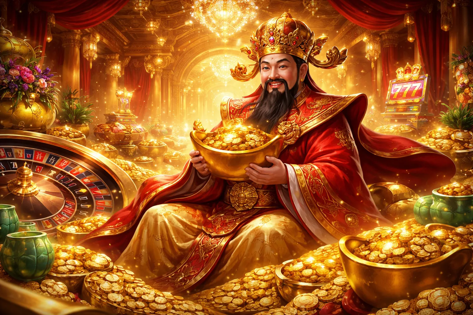 Hình ảnh quay hũ nổ hũ tại C54 Đá Gà với giao diện hiện đại và các biểu tượng may mắn